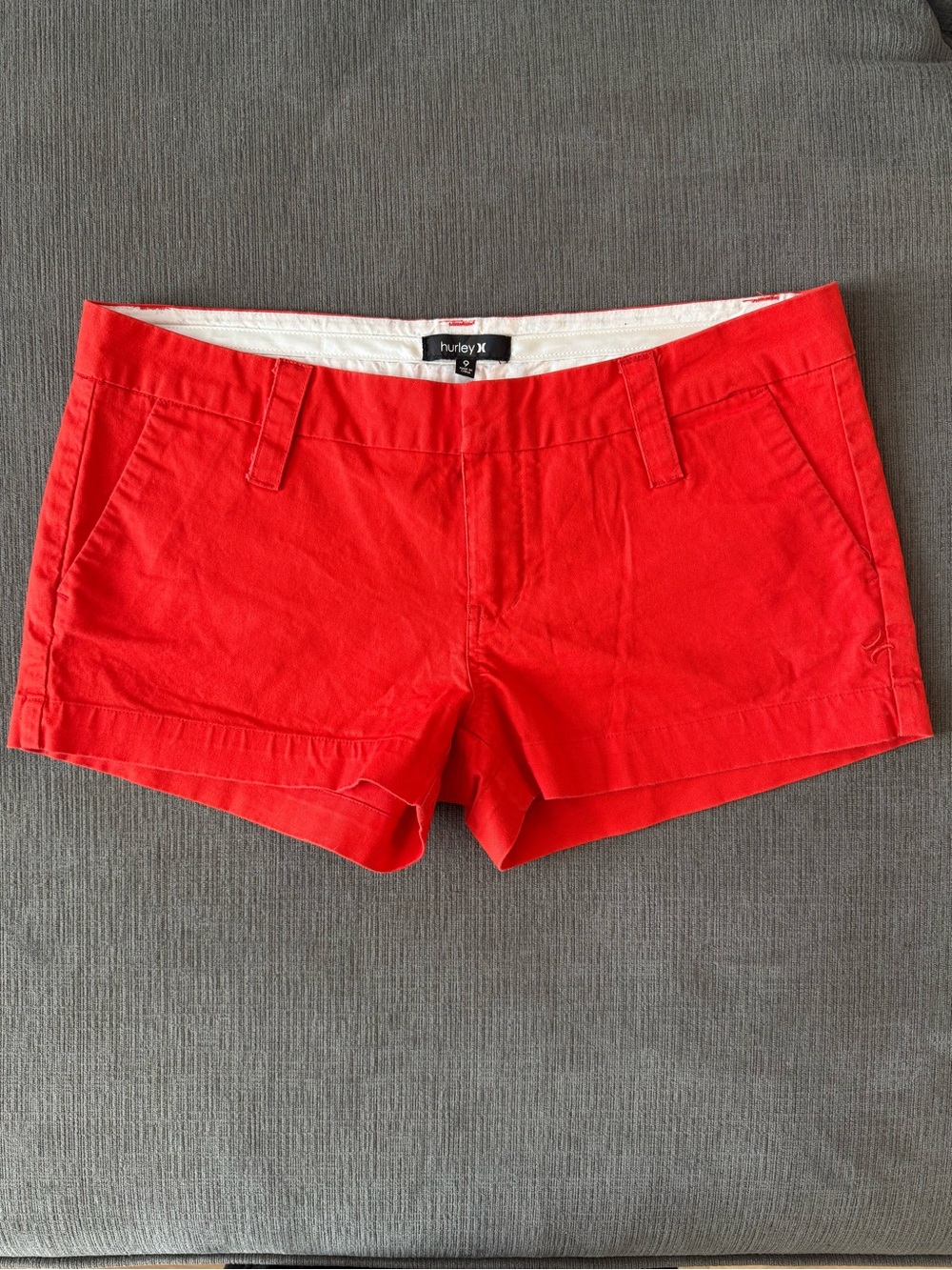 Hurley Red Women's Cotton Jean Shorts
